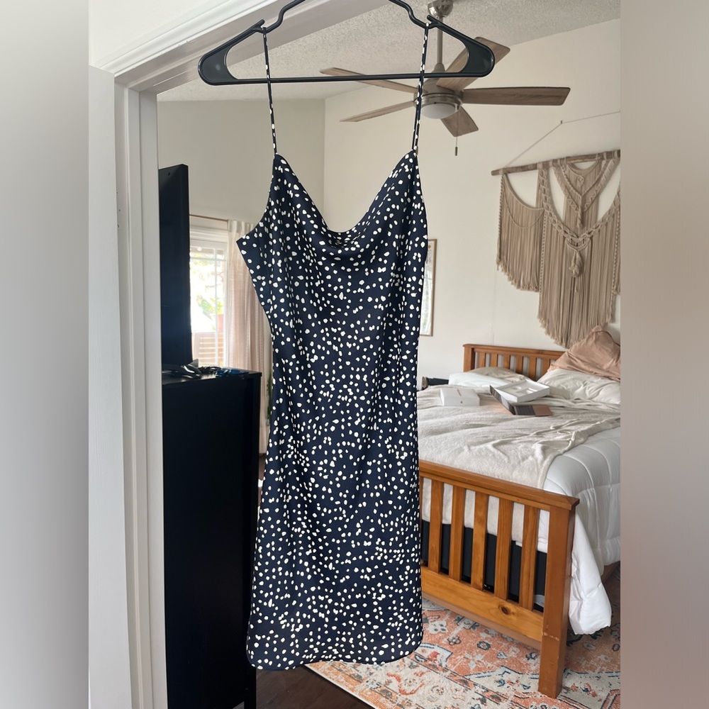 Cotton Candy Black and White Polka Dot Mini Dress